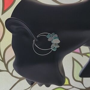 New Handmade Natural Gemstone Hoop Earrings With Gift Box Included